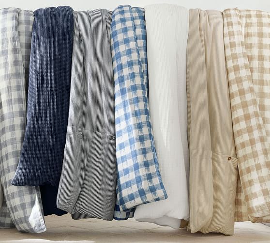 Rhett Check Organic Duvet Cover & Sham Gray Pottery Barn