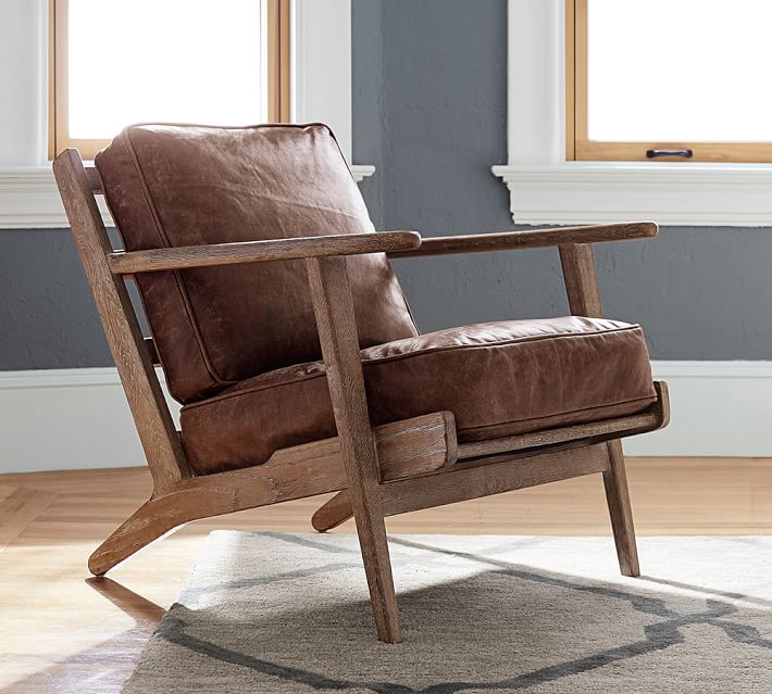 Raylan Leather Armchair Pottery Barn