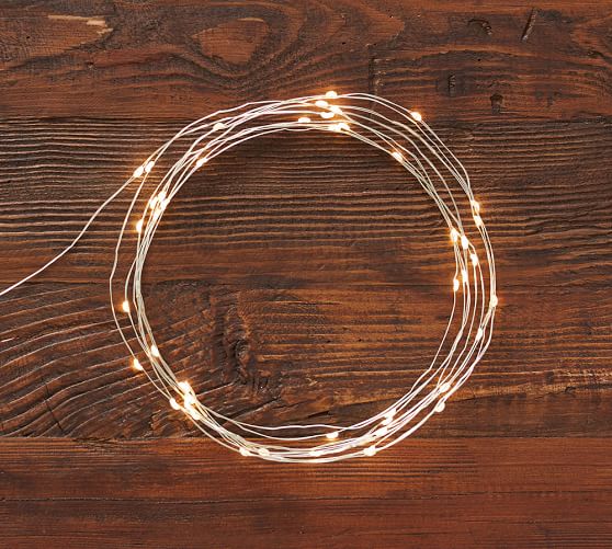 Silver LED String Lights Pottery Barn
