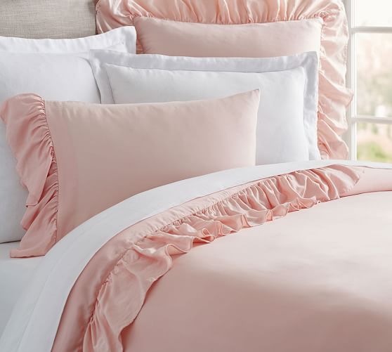 Tencel® Ruffle Duvet Cover & Sham Pottery Barn