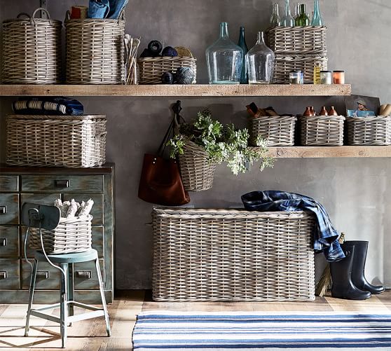 Aubrey Woven Hanging Basket Pottery Barn