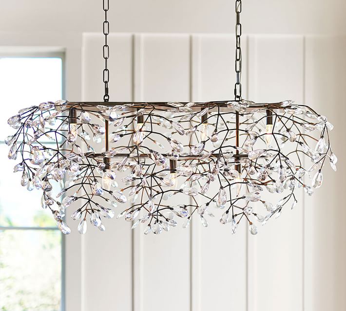 Bella Crystal Rectangular Chandelier Pottery Barn