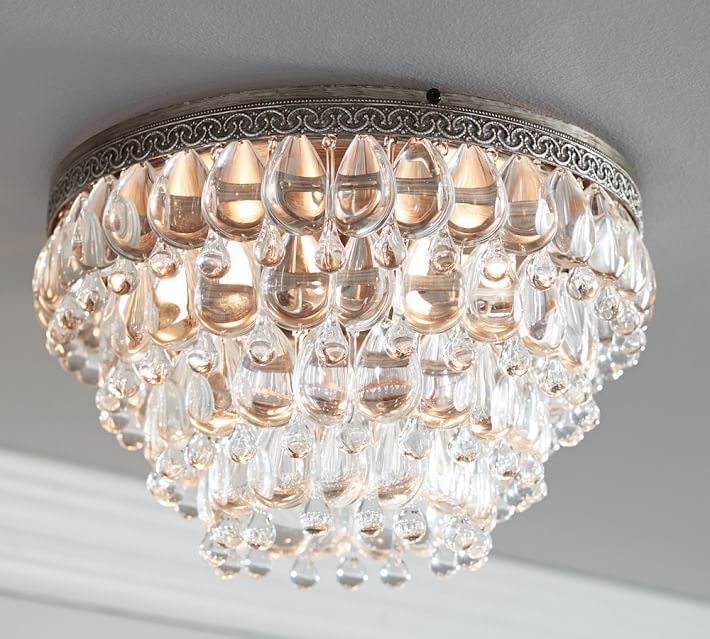 Clarissa Crystal Drop Extra Large Flushmount Pottery Barn