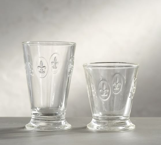 Fleur de Lys Drinking Glasses, Set of 6 Pottery Barn