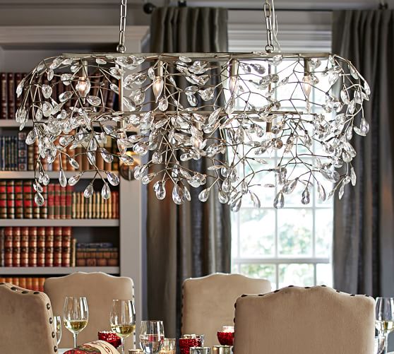 Bella Crystal Rectangular Chandelier Pottery Barn