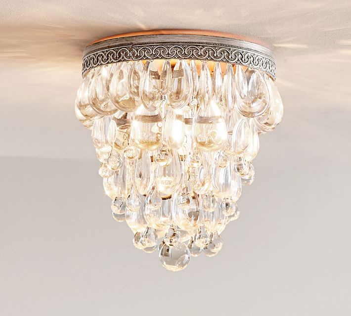 Clarissa Crystal Drop Flushmount Pottery Barn