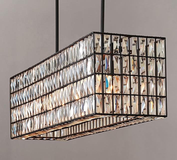 Adeline Crystal Rectangular Chandelier Pottery Barn