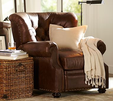 leather recliner lansing pottery barn