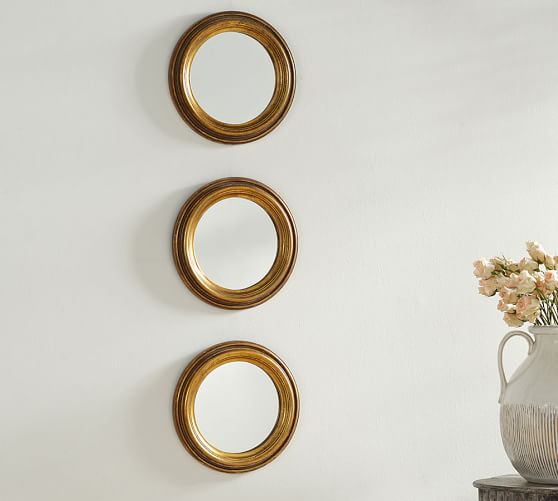 Round Gold Gilt Mirrors Set of 3 Pottery Barn