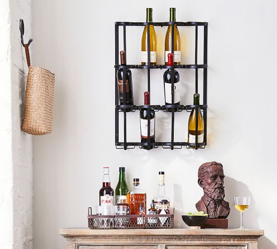 Vintage Blacksmith Wall Wine Rack Pottery Barn