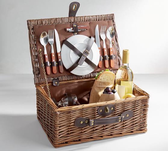 Rattan Picnic Basket for 2 Pottery Barn