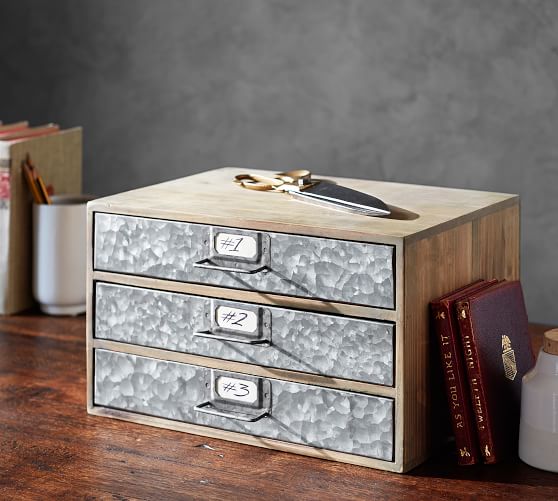 Brokers Wood & Galvanized Paper Pottery Barn