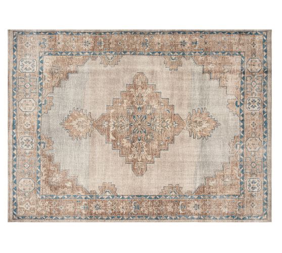 Finn HandKnotted Rug Blue Multi Pottery Barn