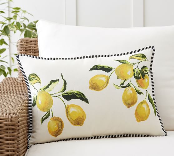 Lemon Branch Indoor/Outdoor Lumbar Pillow Pottery Barn