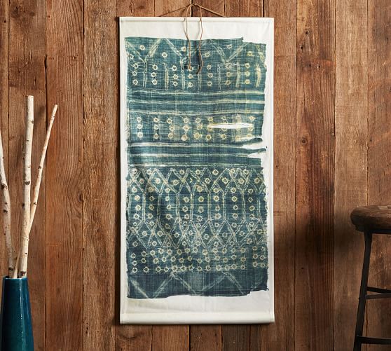 Kantha Textile Canvas Wall Art Pottery Barn