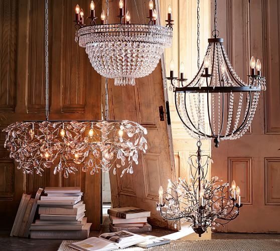 Bella Crystal Rectangular Chandelier Pottery Barn