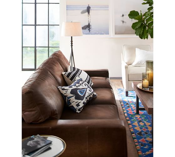 Turner Square Arm Leather Sofa Pottery Barn