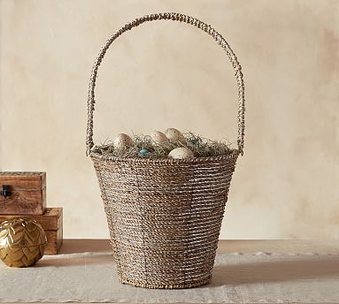 Silver Glitter Basket | Pottery Barn