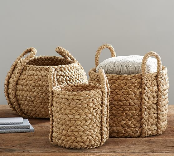 Round Handled Baskets Pottery Barn
