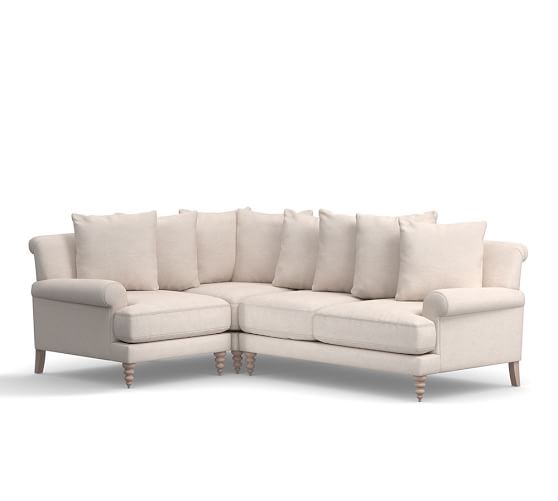 Amalie Upholstered 3Piece Sectional with Corner Pottery Barn