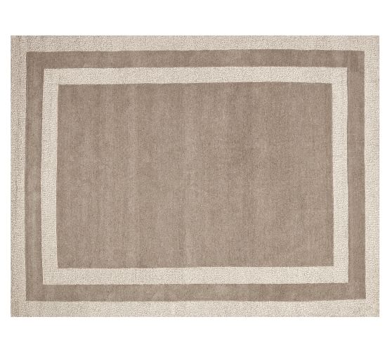 Harvey Tufted Border Rug Gray Pottery Barn
