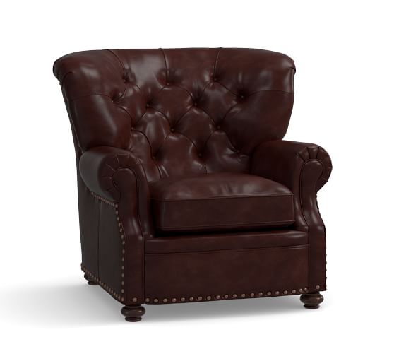 Lansing Leather Armchair Pottery Barn