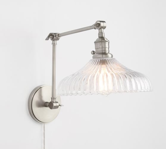 PB Classic Fluted Glass Articulating Sconce Pottery Barn