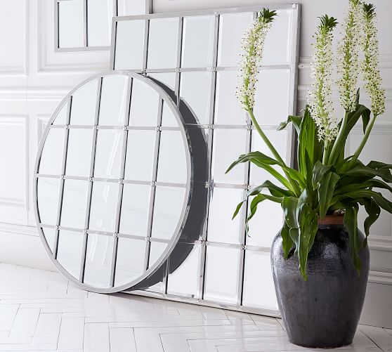 Eagan Multipanel Round Mirror Silver Pottery Barn