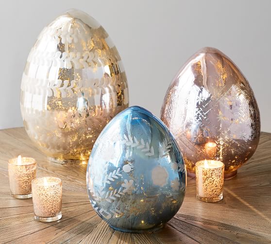 Lit Etched Mercury Eggs Pottery Barn