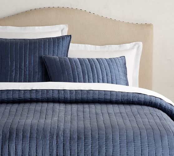 Silk Channel TwoToned Quilt & Sham Pottery Barn