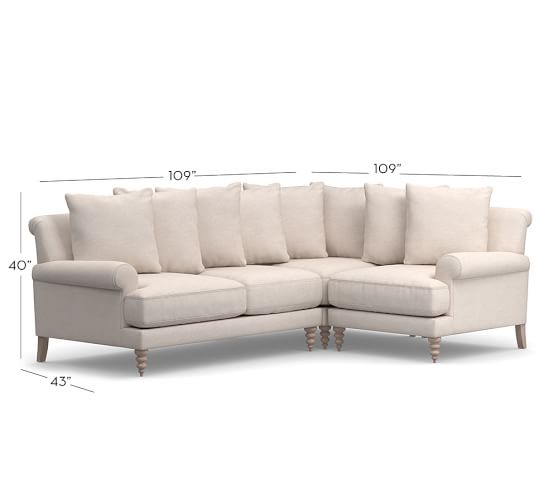Amalie Upholstered 3Piece Sectional with Corner Pottery Barn