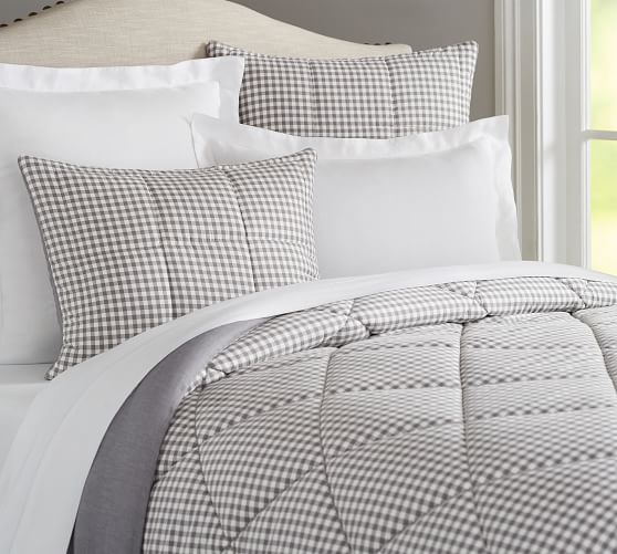 Gingham Check Reversible Comforter & Sham Pottery Barn