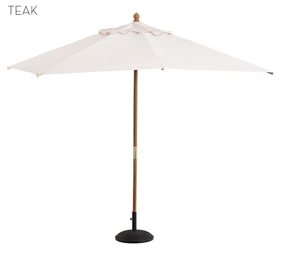 Premium Sunbrella® Wooden Cantilever Umbrella Stripe Pottery Barn