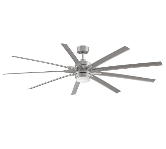 Odyn Indoor/Outdoor Ceiling Fan, Brushed Nickel with Brushed Nickel ... Odyn Indoor/Outdoor Ceiling Fan, Brushed Nickel with Brushed Nickel ...