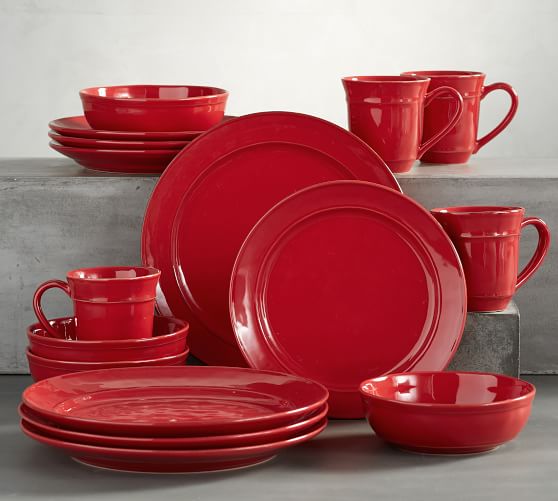 Cambria 16Piece Dinnerware Set Red Pottery Barn