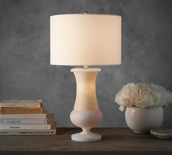 Riley Glowing Alabaster Table Lamp Pottery Barn