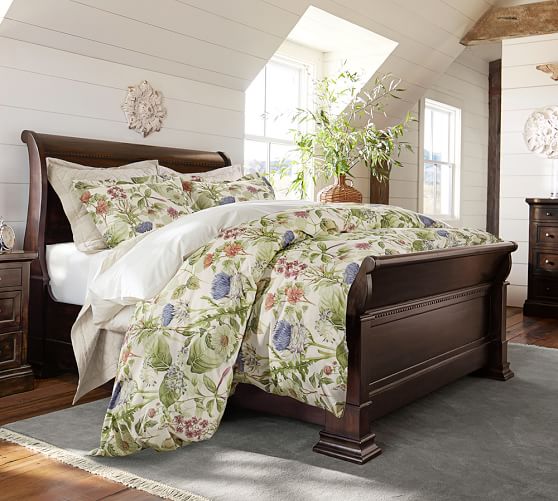 Thistle Floral Print Organic Duvet Cover & Sham Pottery Barn