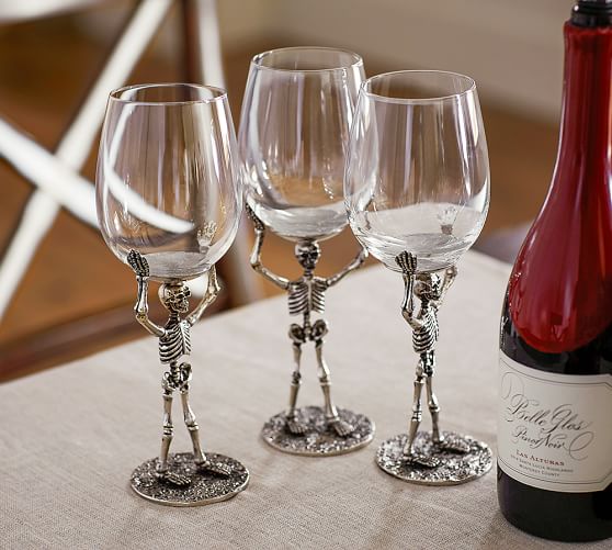 Skeleton Wine Glasses Pottery Barn