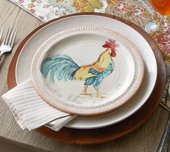 Rooster Salad Plate, Set of 4 Pottery Barn