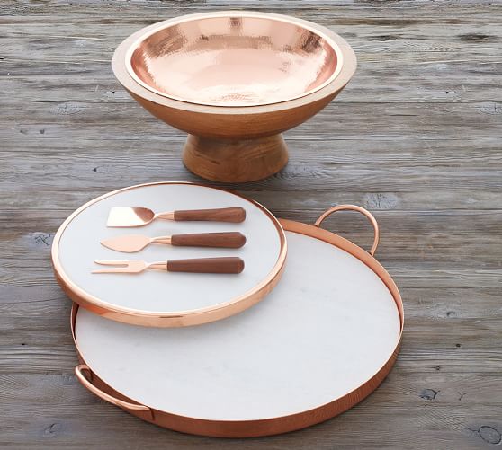 Marble and Copper Lazy Susan Pottery Barn