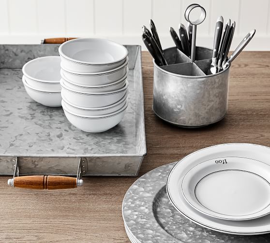 Galvanized Flatware Caddy Pottery Barn