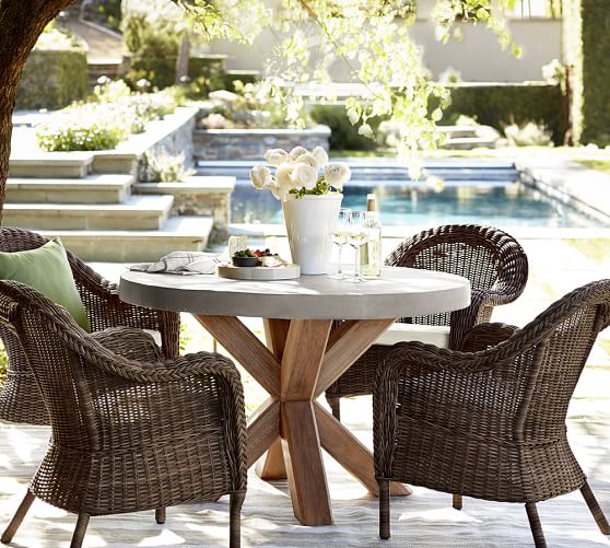 Abbott Round Table Torrey Armchair Dining Set Pottery Barn Abbott Round Table Torrey Armchair Dining Set