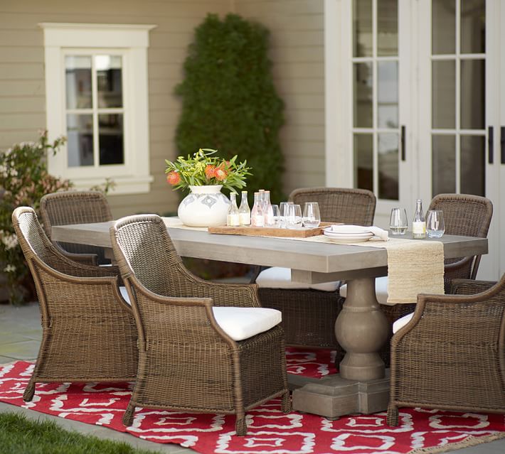 Scarlett Concrete Rectangular Dining Table Saybrook Chair Set Scarlett Concrete Rectangular Dining Table Saybrook Chair Set Pottery Barn