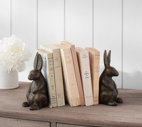 The Emily & Meritt Bunny Bookends Pottery Barn