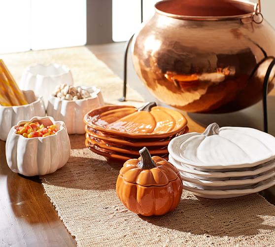 Pumpkin Shape Salad Plate, Set of 4 Pottery Barn