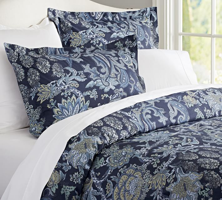Reza Palampore Duvet Cover Sham Midnight Blue Pottery Barn