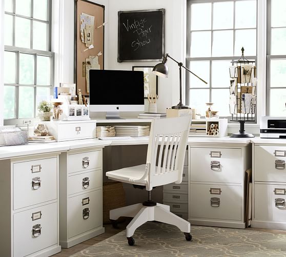 Bedford Smart Technology™ Corner Desk Hutch, Antique White Pottery Bedford Smart Technology™ Corner Desk Hutch, Antique White - Bedford Smart Technology™ Corner Desk Hutch, Antique White Pottery