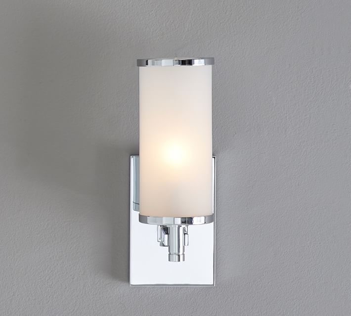 Chrome Bathroom Sconces hewitt single sconce | pottery barn Chrome Bathroom Sconces hewitt single sconce | pottery barn
