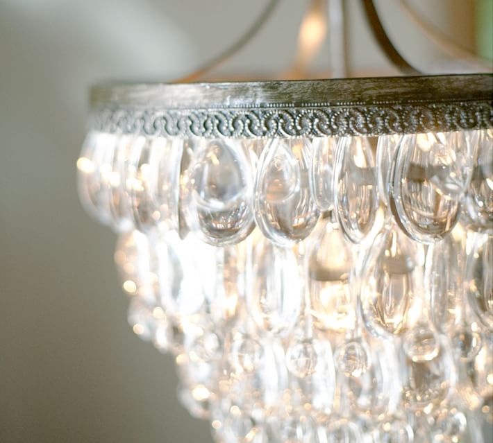 Clarissa Crystal Drop Small Round Chandelier Pottery Barn