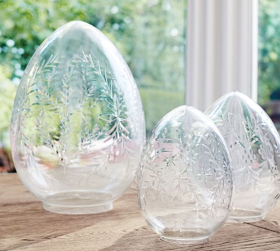 Etched Glass Eggs Pottery Barn